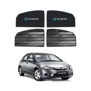 Honda Civic Double Layered Side Shades With Logo - Model 2006-2012