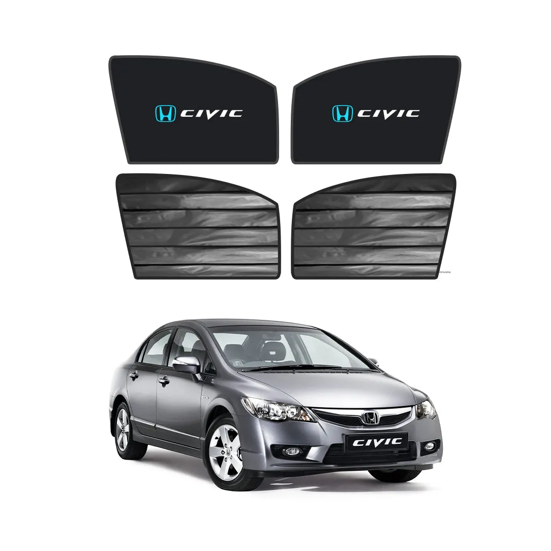 Honda Civic Double Layered Side Shades With Logo - Model 2006-2012