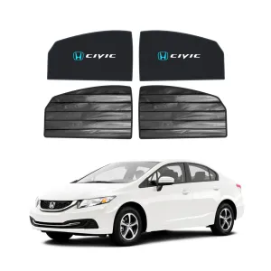 Honda Civic Double Layered Side Shades With Logo - Model 2013-2016