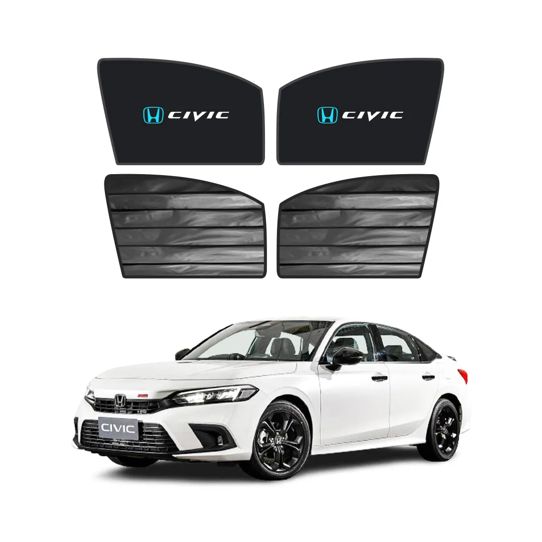 Honda Civic Double Layered Side Shades With Logo - Model 2022-2023