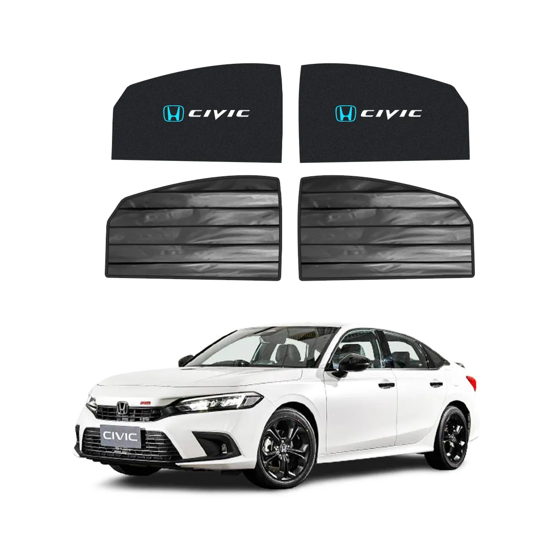 Honda Civic Double Layered Side Shades With Logo - Model 2022-2023