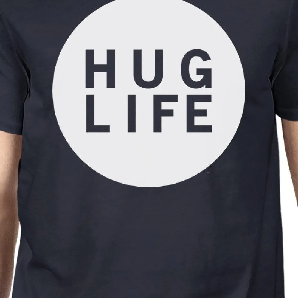 Hug Life Men's Navy T-shirt Short Sleeve Life Quote Graphic Tee