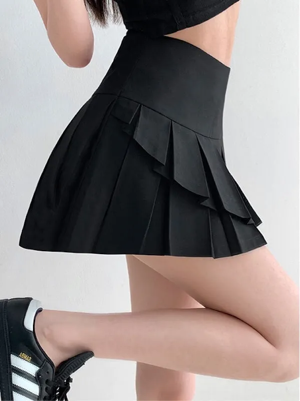 Irregular layered mini skirt