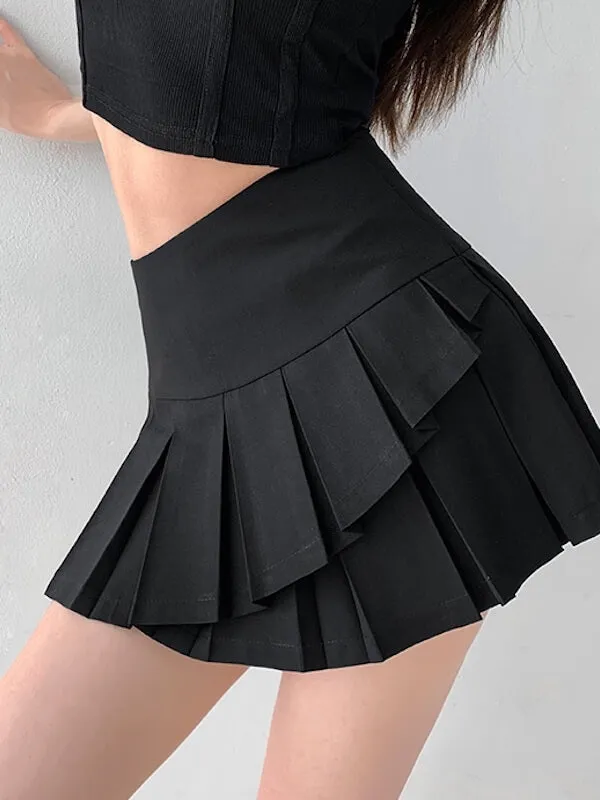 Irregular layered mini skirt