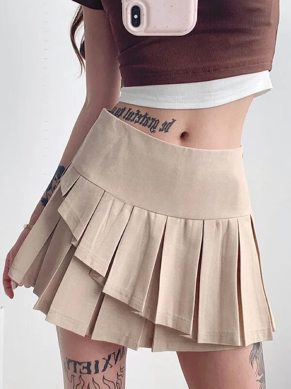 Irregular layered mini skirt