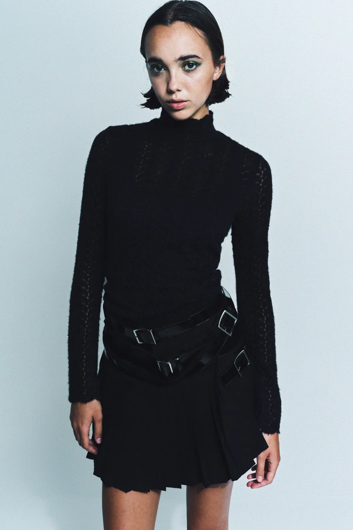 JUNYA WATANABE | BELTED PLEATED MINI SKIRT