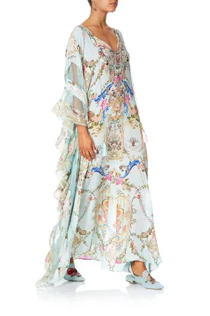 KAFTAN WITH FRILL PANELS VERSAILLES SKY