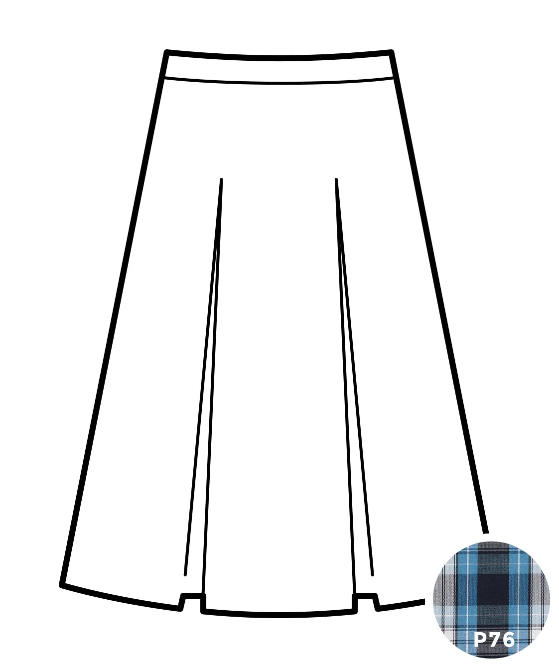 Kick Pleat Skirt - Plaid #76