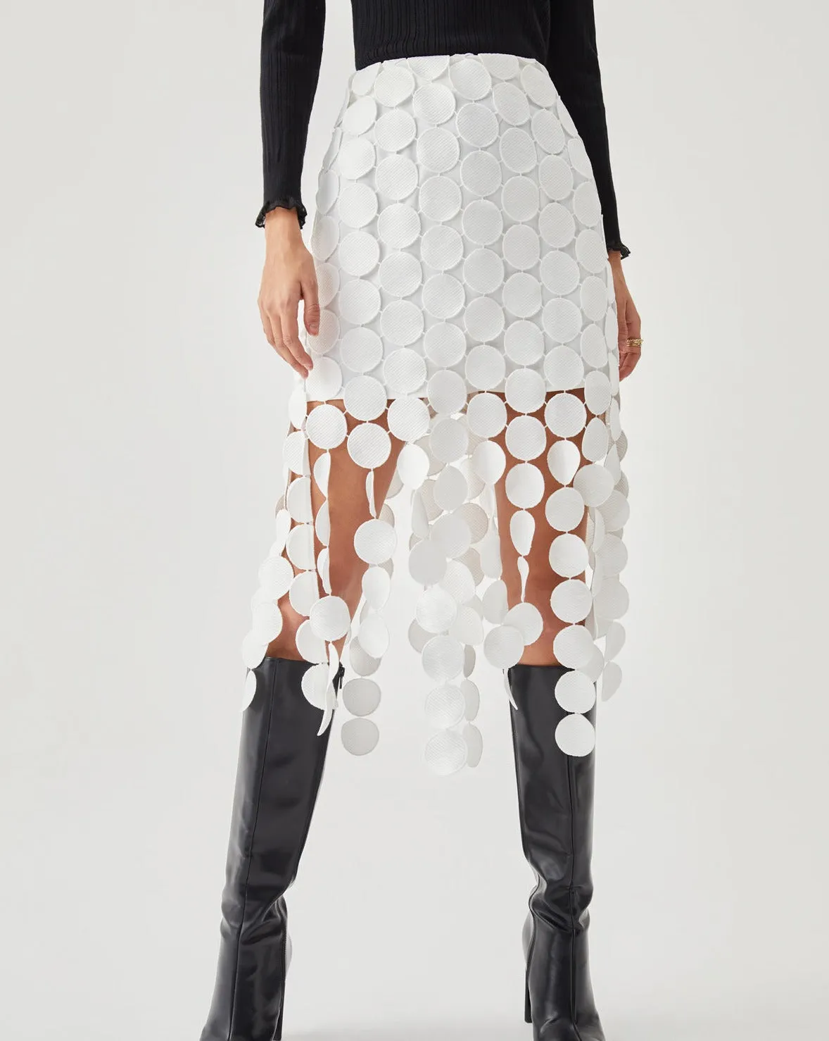 Laser Cut Multi Circle Double Layered Skirt