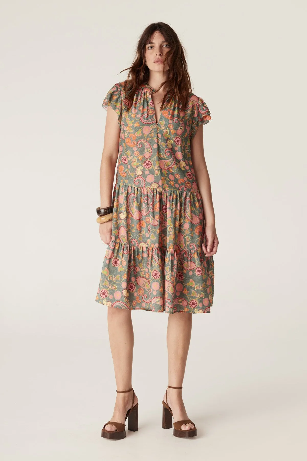 Laura Frill Dress - Paisley