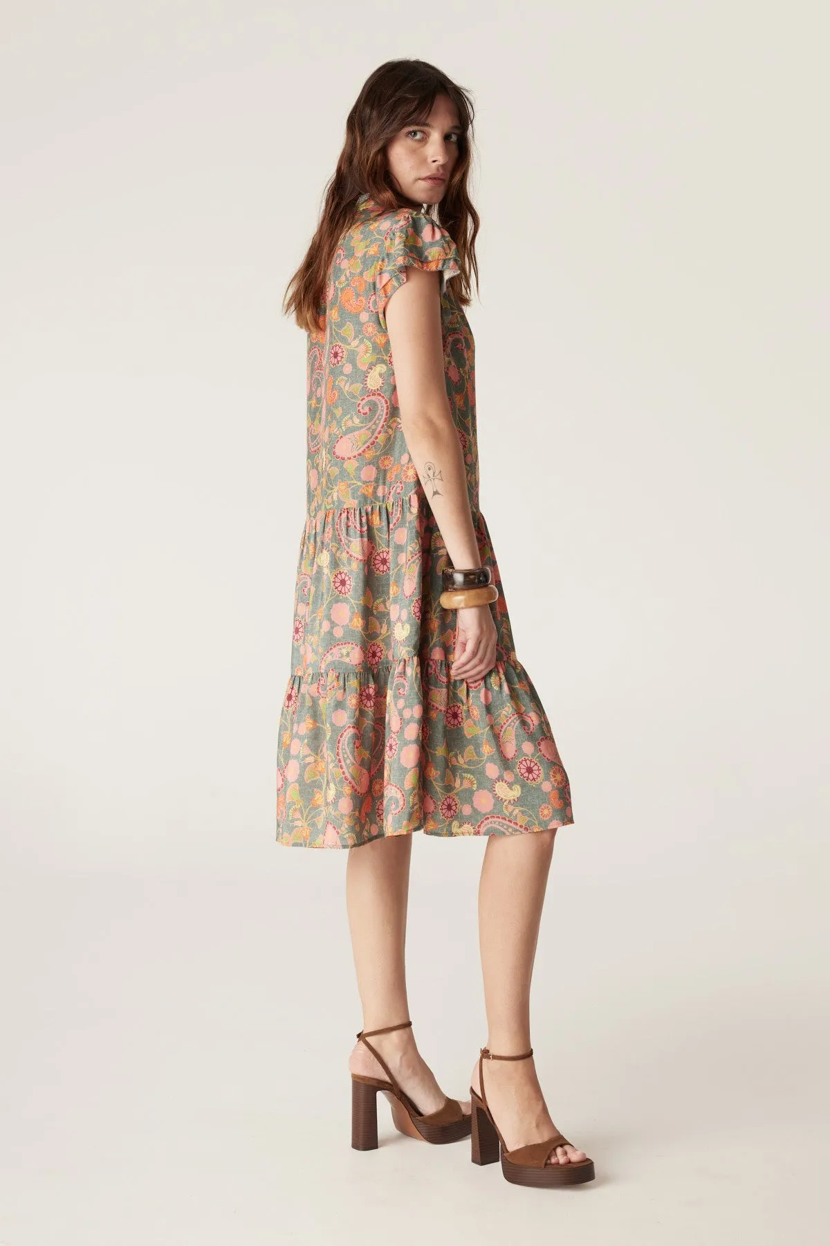 Laura Frill Dress - Paisley