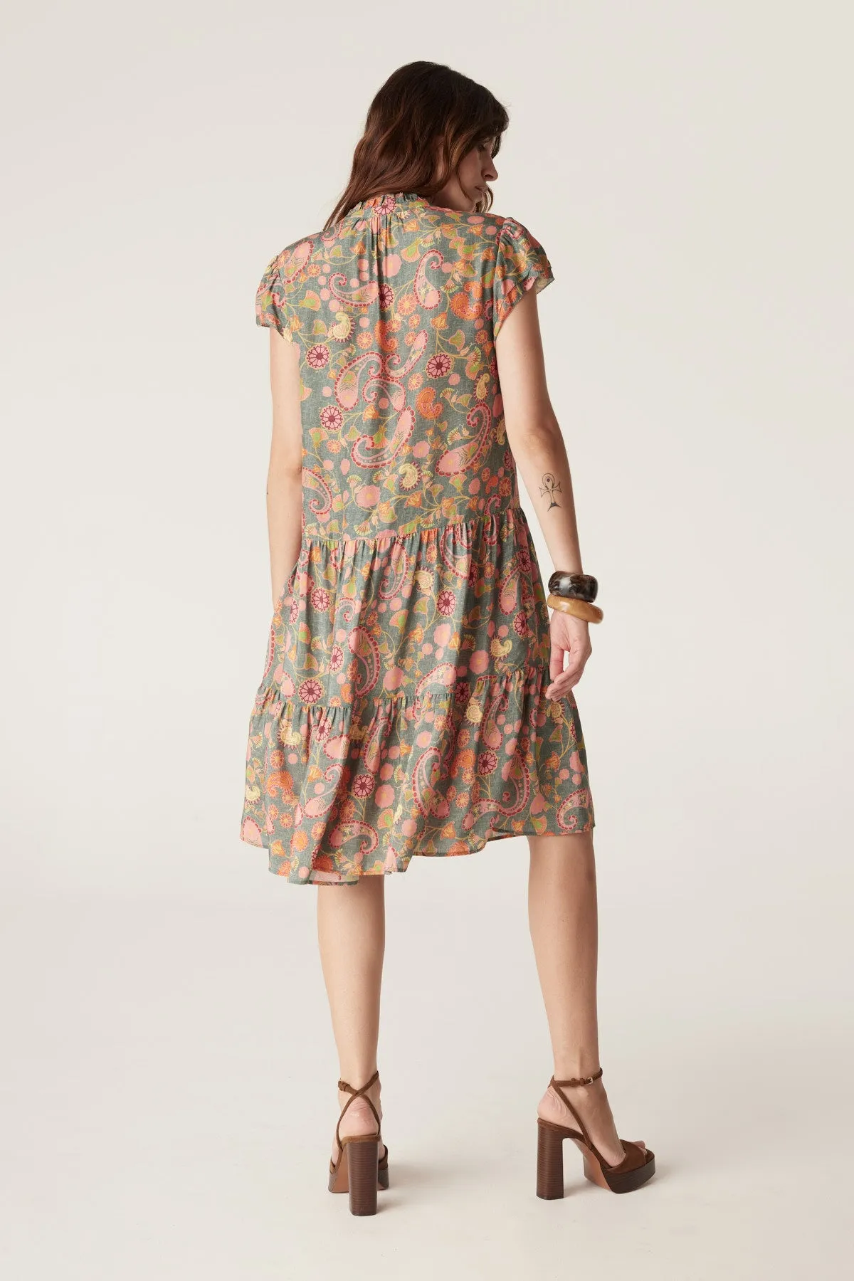 Laura Frill Dress - Paisley