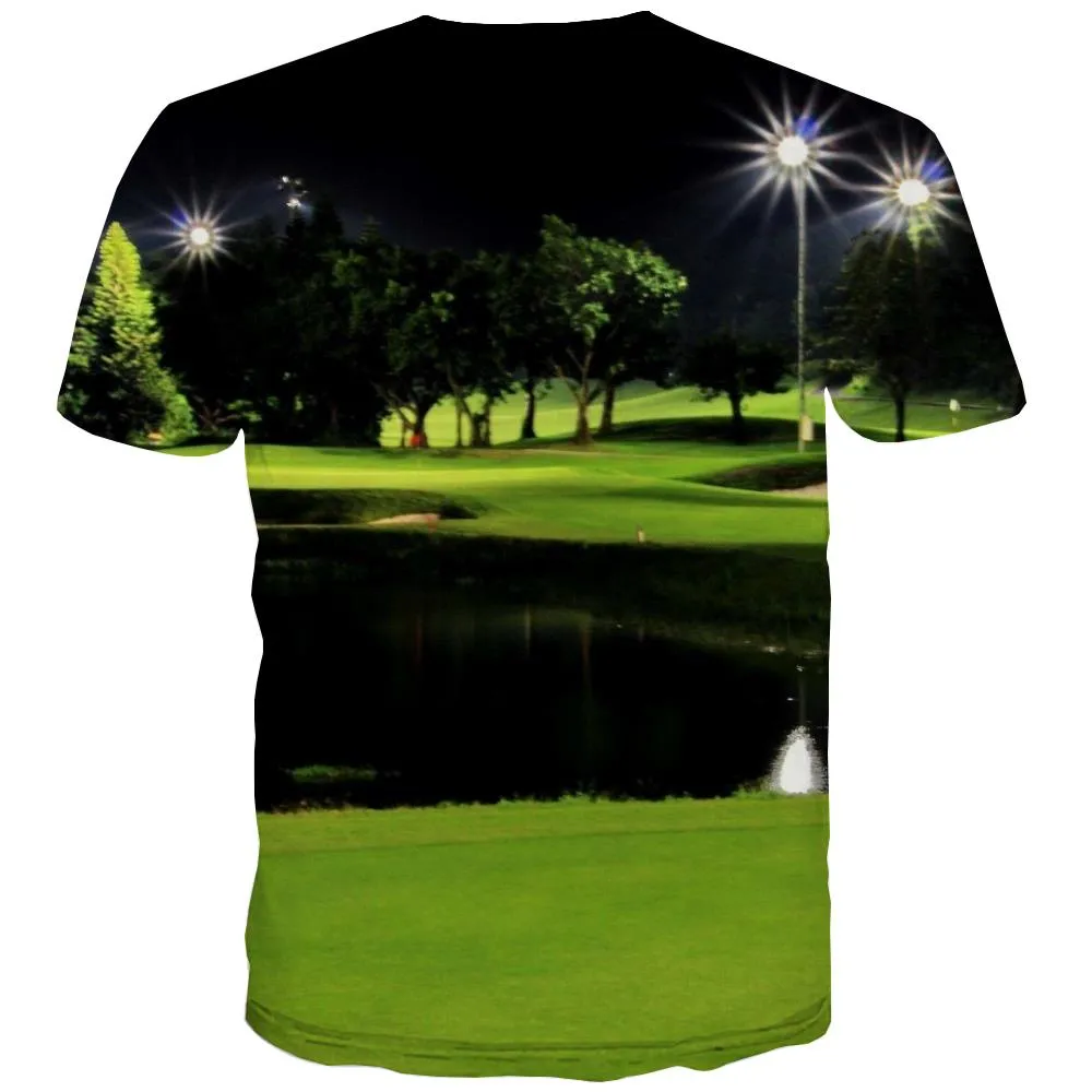 Lawn T shirts Men Golf Tshirts Novelty Forest Tshirts Cool Natural Tshirt Anime Game Shirt Print