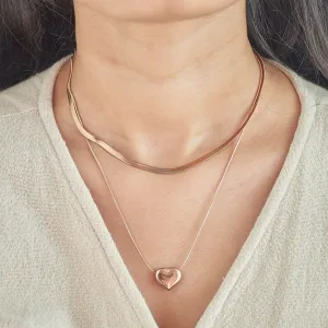 Layer Heart Snake Chain