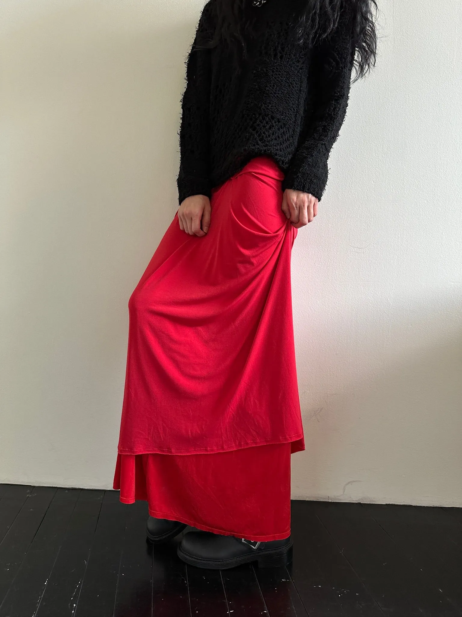 Layered long skirt