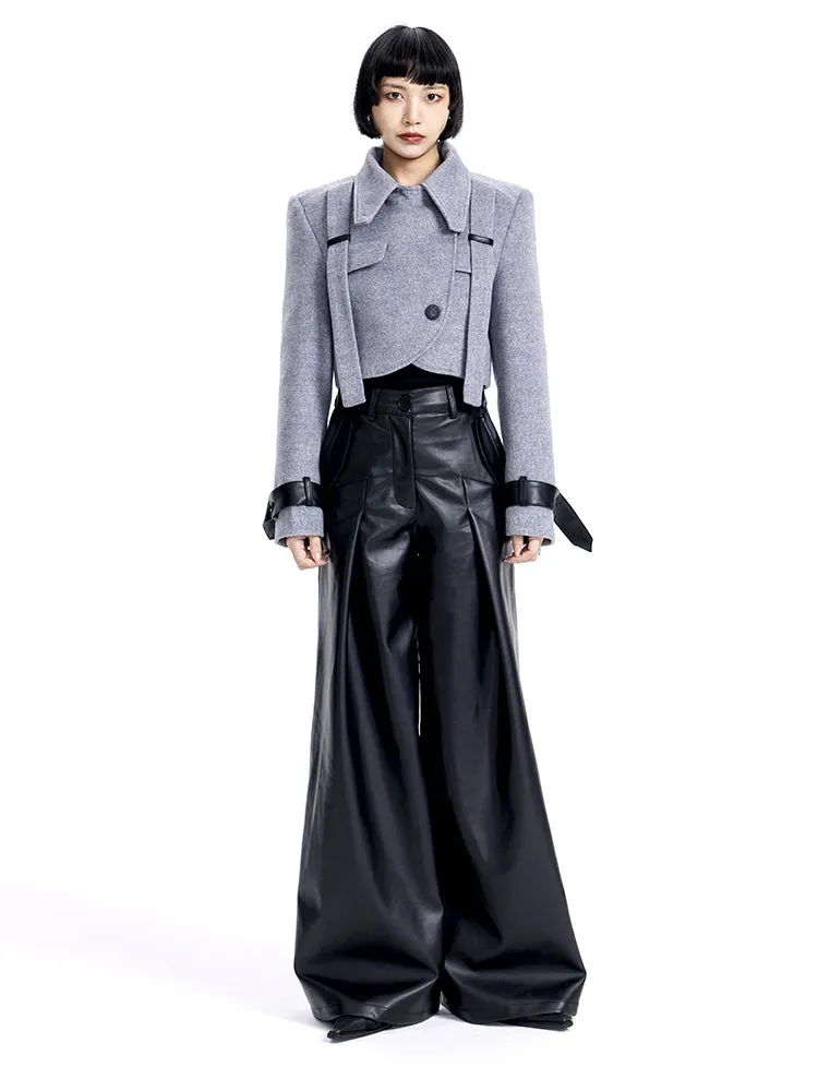 Leather Flare Cool Wide-Pants