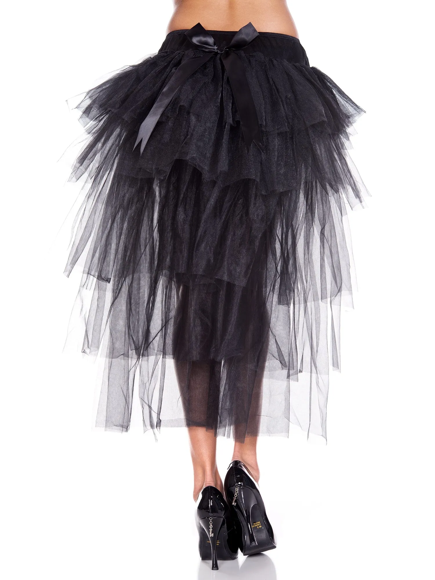 Long Back Multi Layered Tulle with Satin Bows