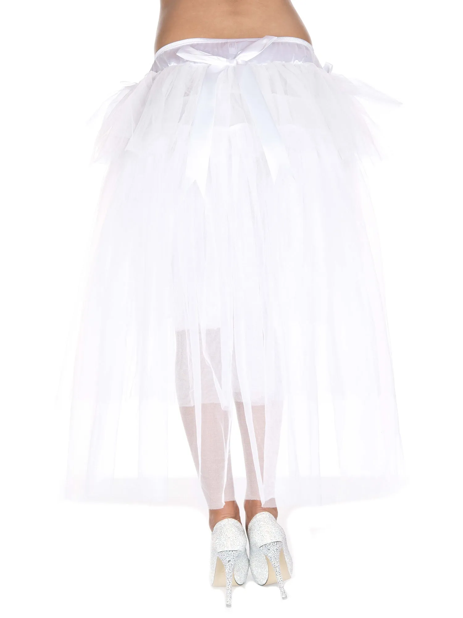 Long Back Multi Layered Tulle with Satin Bows