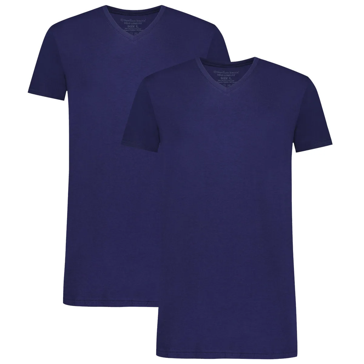 Long Fit T-Shirts Velo V-hals (2-pack) - Navy