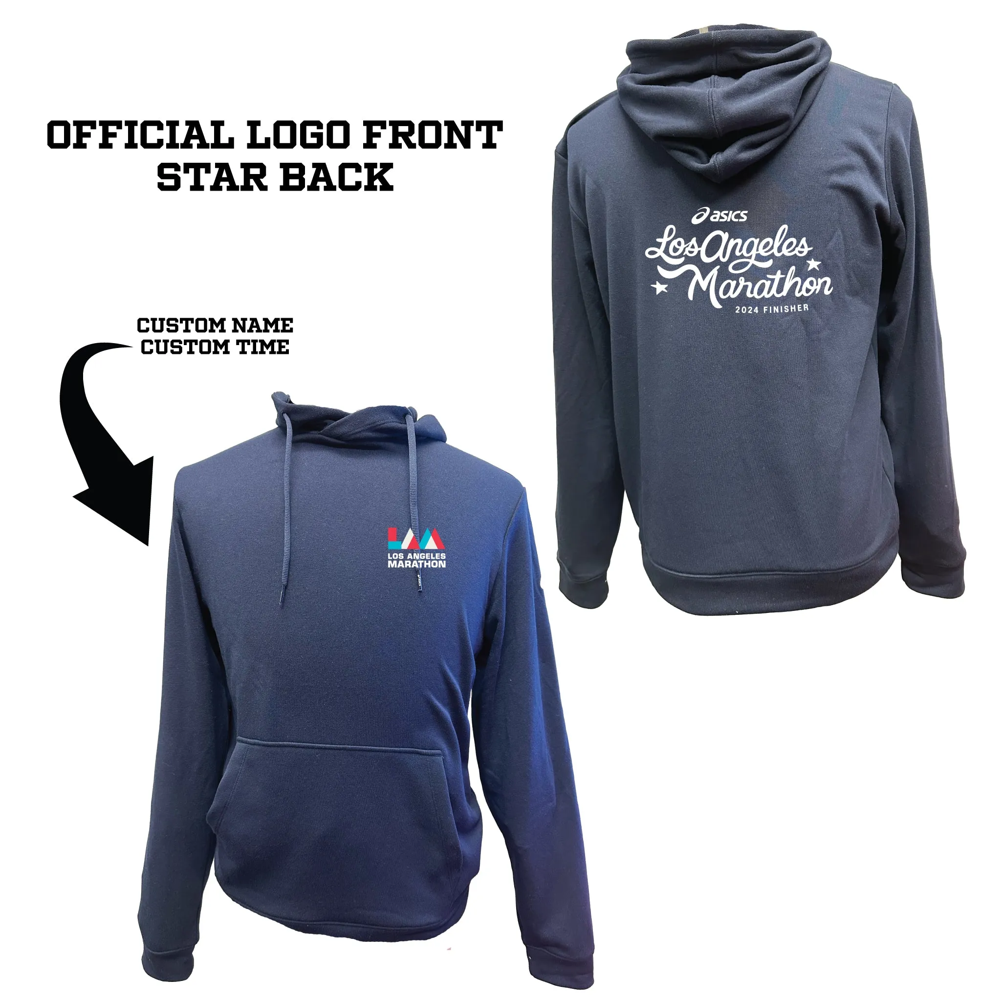 Los Angeles Marathon 2024 Official Finisher Unisex Navy French Terry Hoodie (2031A617)