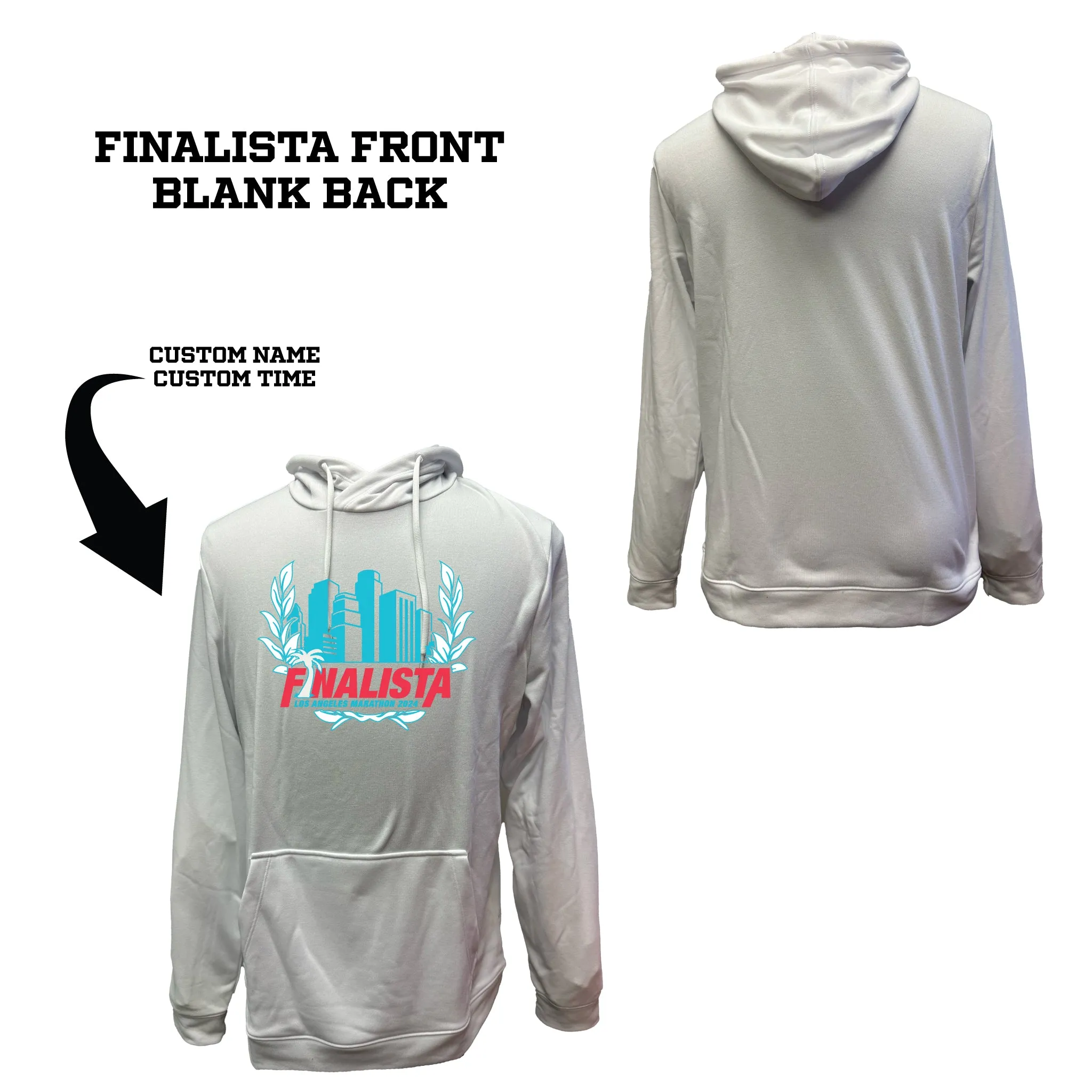 Los Angeles Marathon 2024 Official Finisher Unisex White French Terry Hoodie (2031A617)