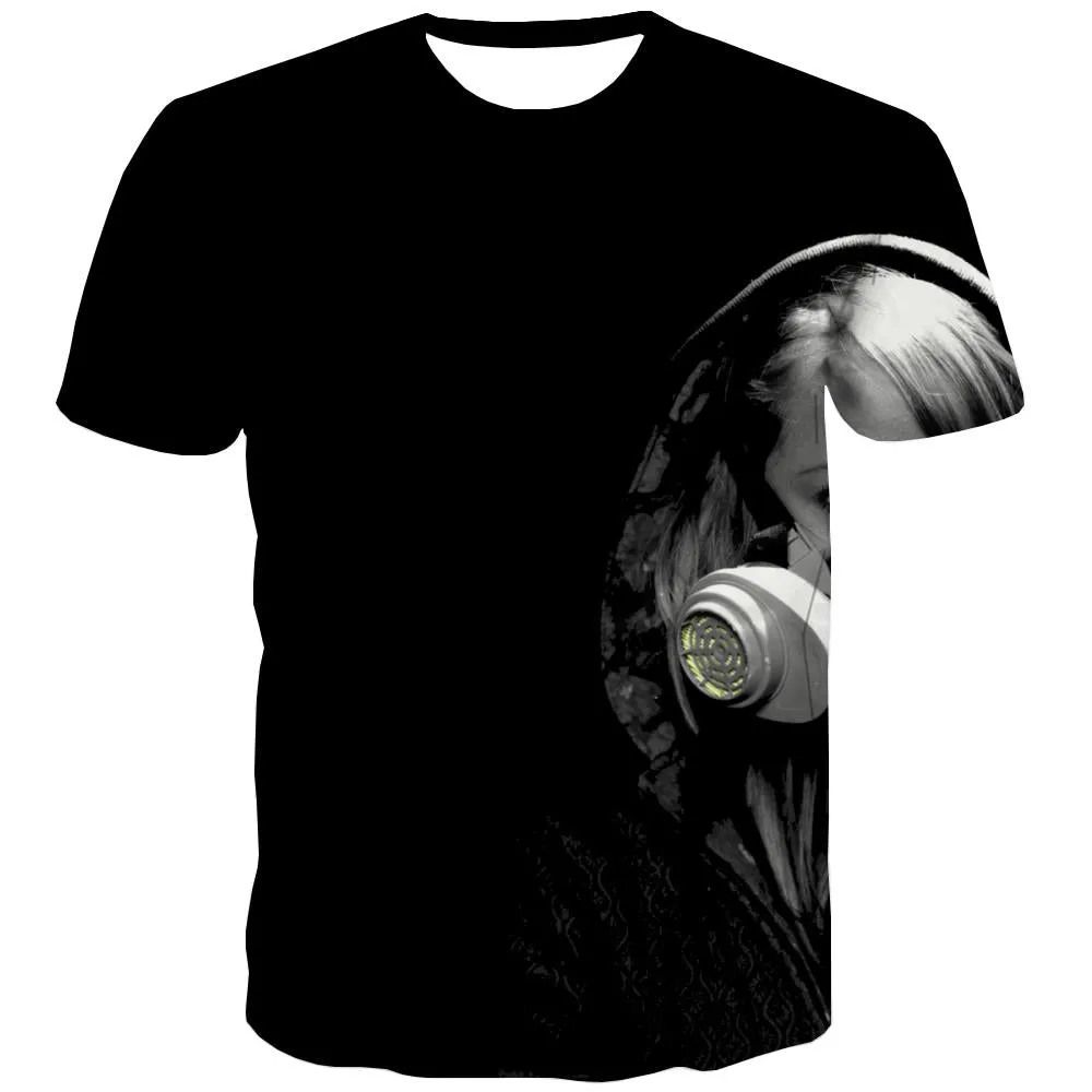 Music T-shirt Men Instrument Tshirt Printed Retro Shirt Print Electronic Tshirt Anime