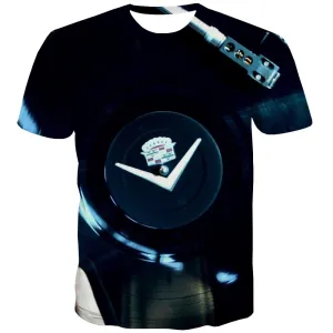 Music T shirts Men Instrument Shirt Print Retro Tshirts Casual Electronic Tshirts Cool