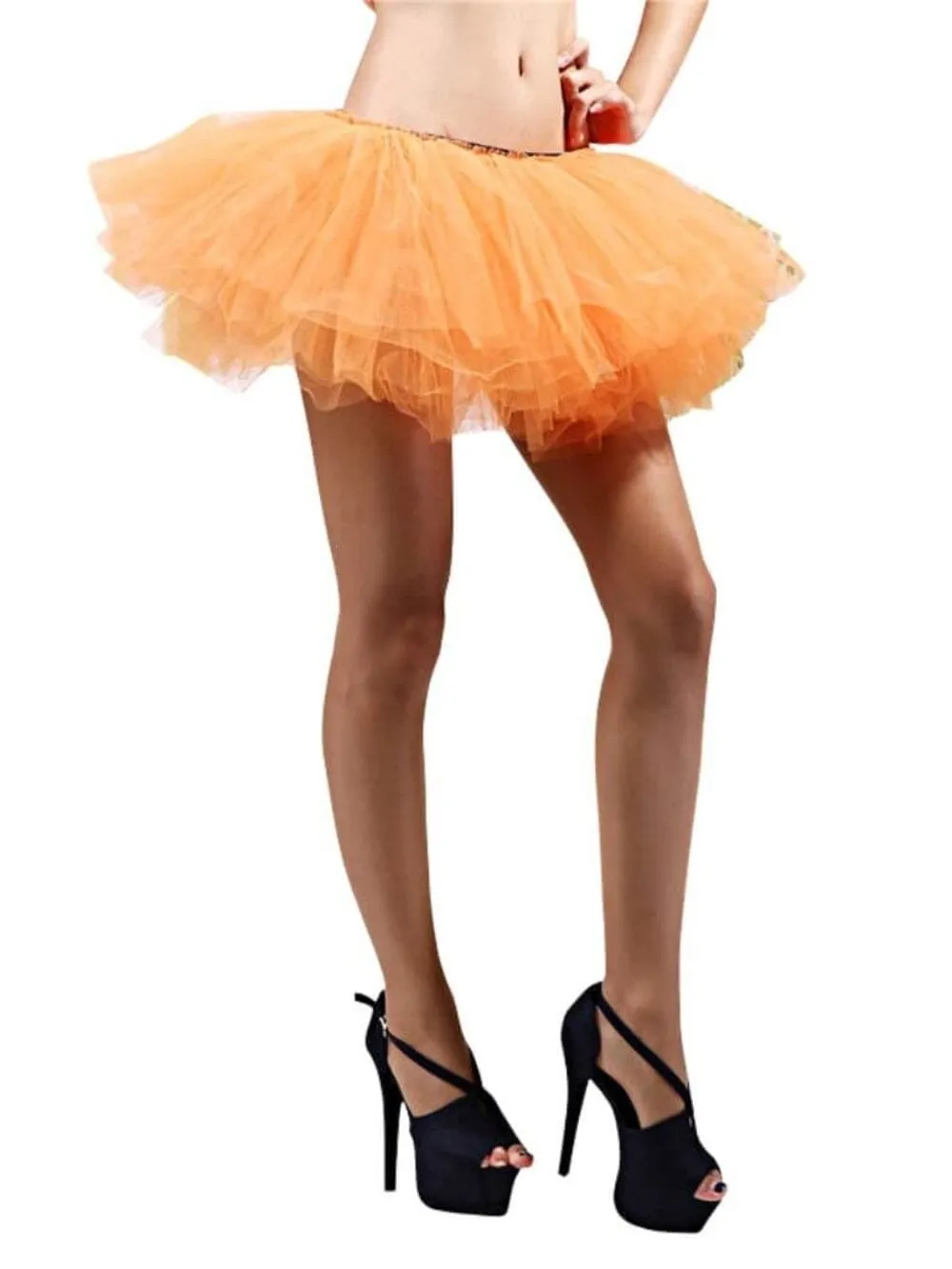 Orange - 5 Layer Tutu Skirt for Running, Dress-Up, Costumes