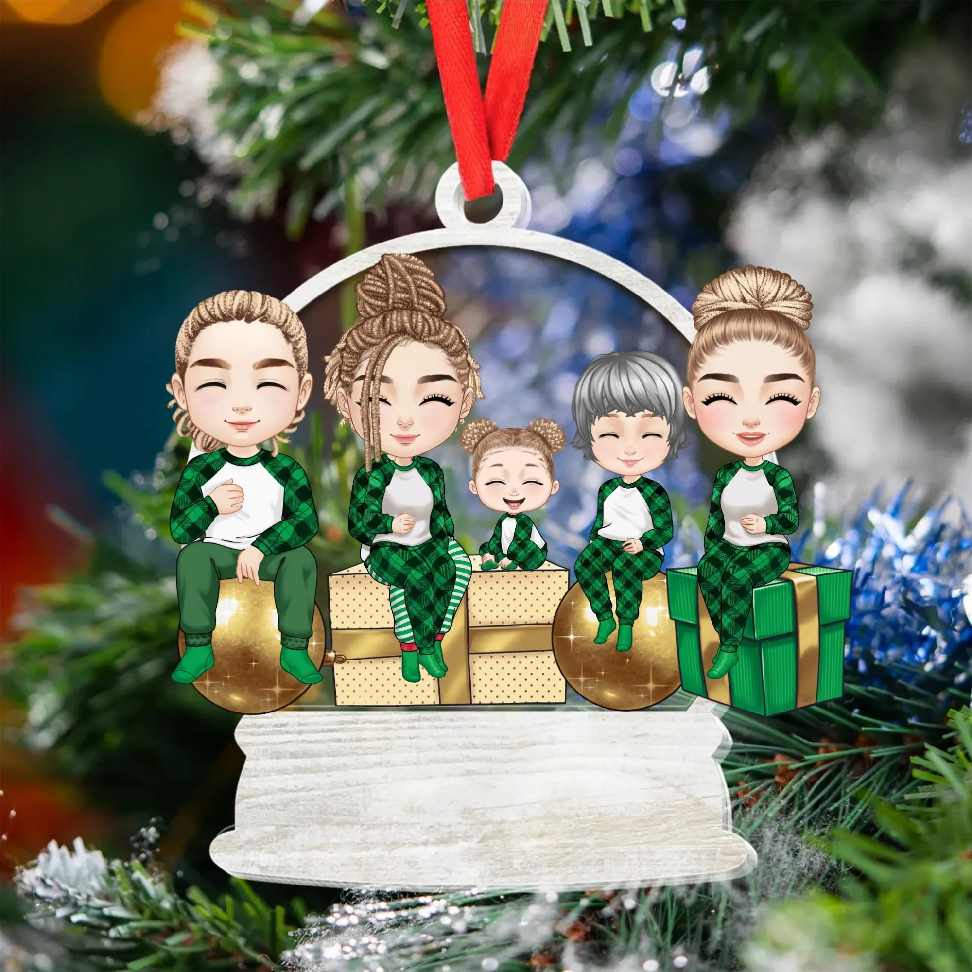 Personalised Family Shaker Ornament