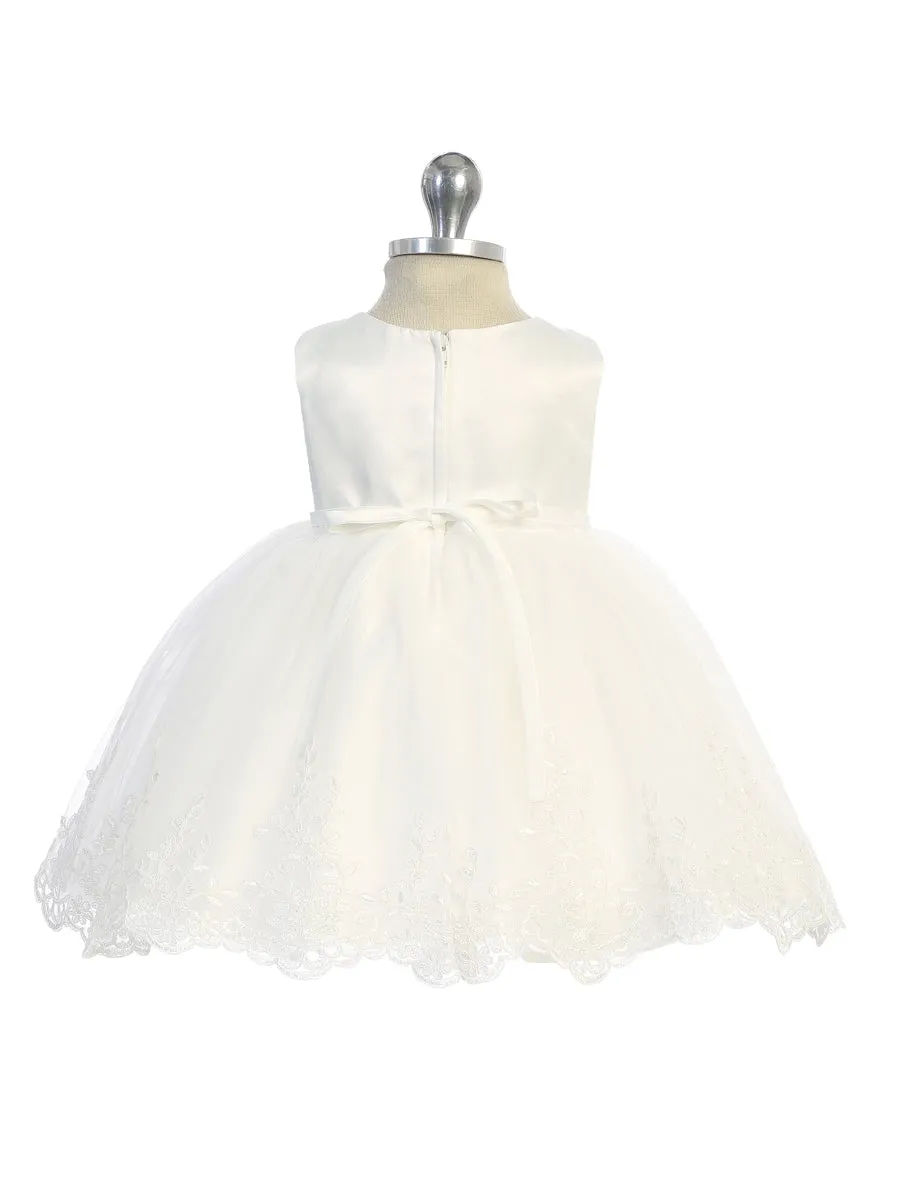 Plus Size Illusion neckline Tulle Skirt Flower Girl Dress Girls 5801