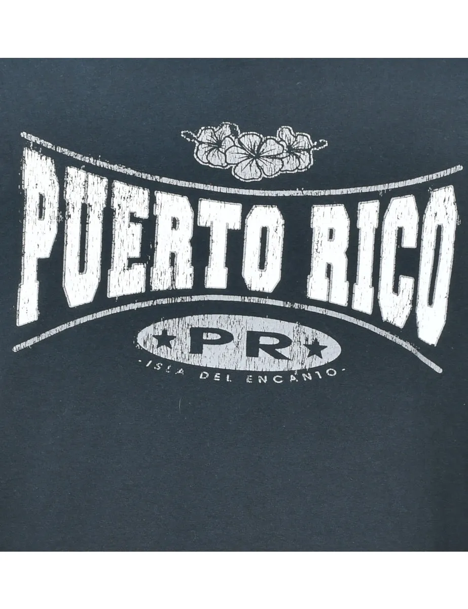 Puerto Rico Black & White Printed T-shirt - L