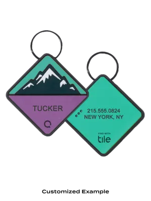 QALO TraQ Bloom Mountain Silicone Dog ID Tag