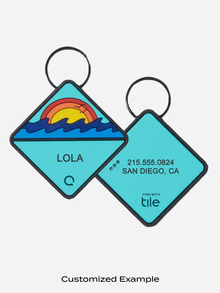 QALO TraQ Ocean Sunrise Silicone Dog ID Tag