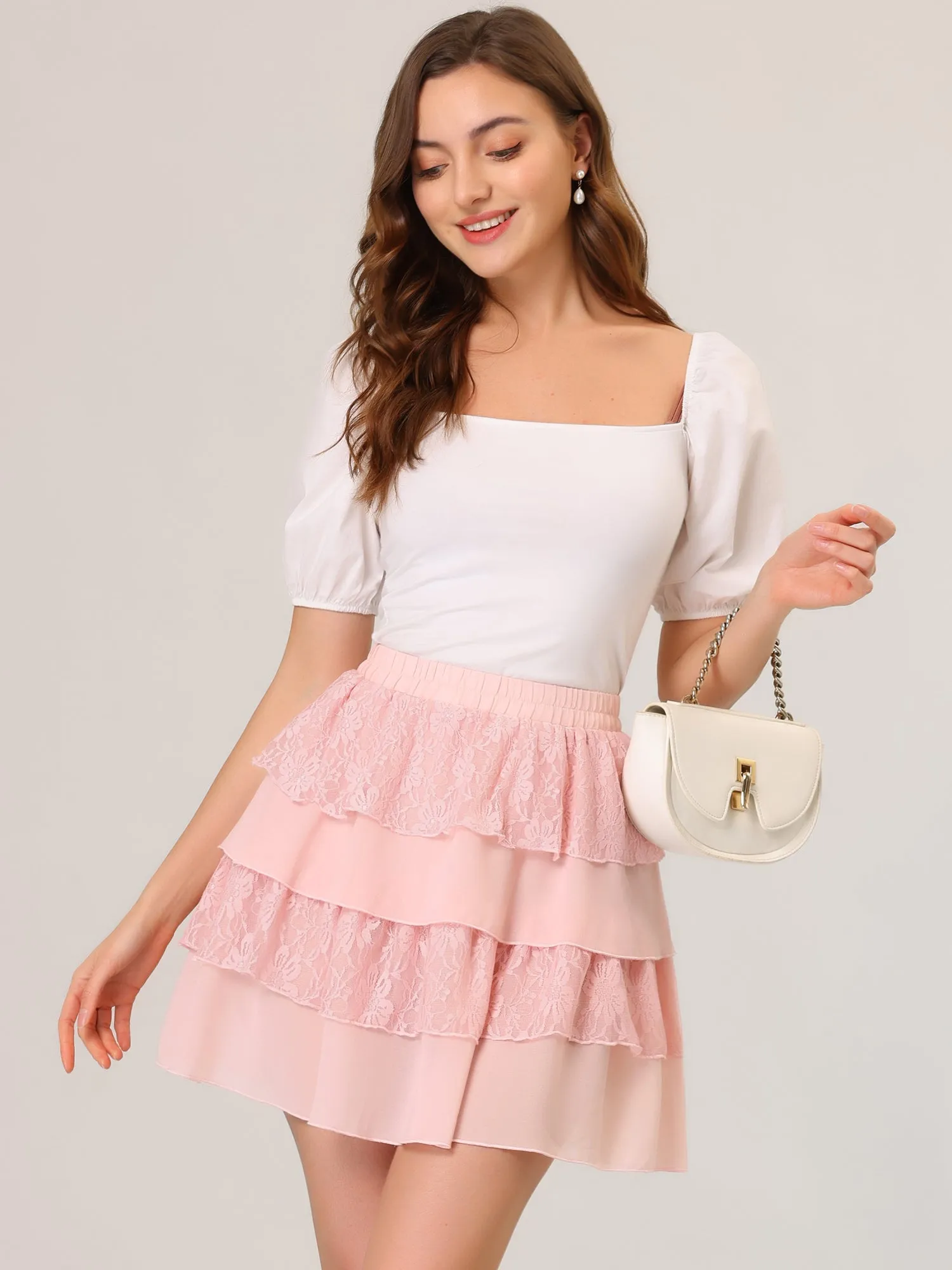 Ruffled High Waist Mini Layered Tiered Skirt