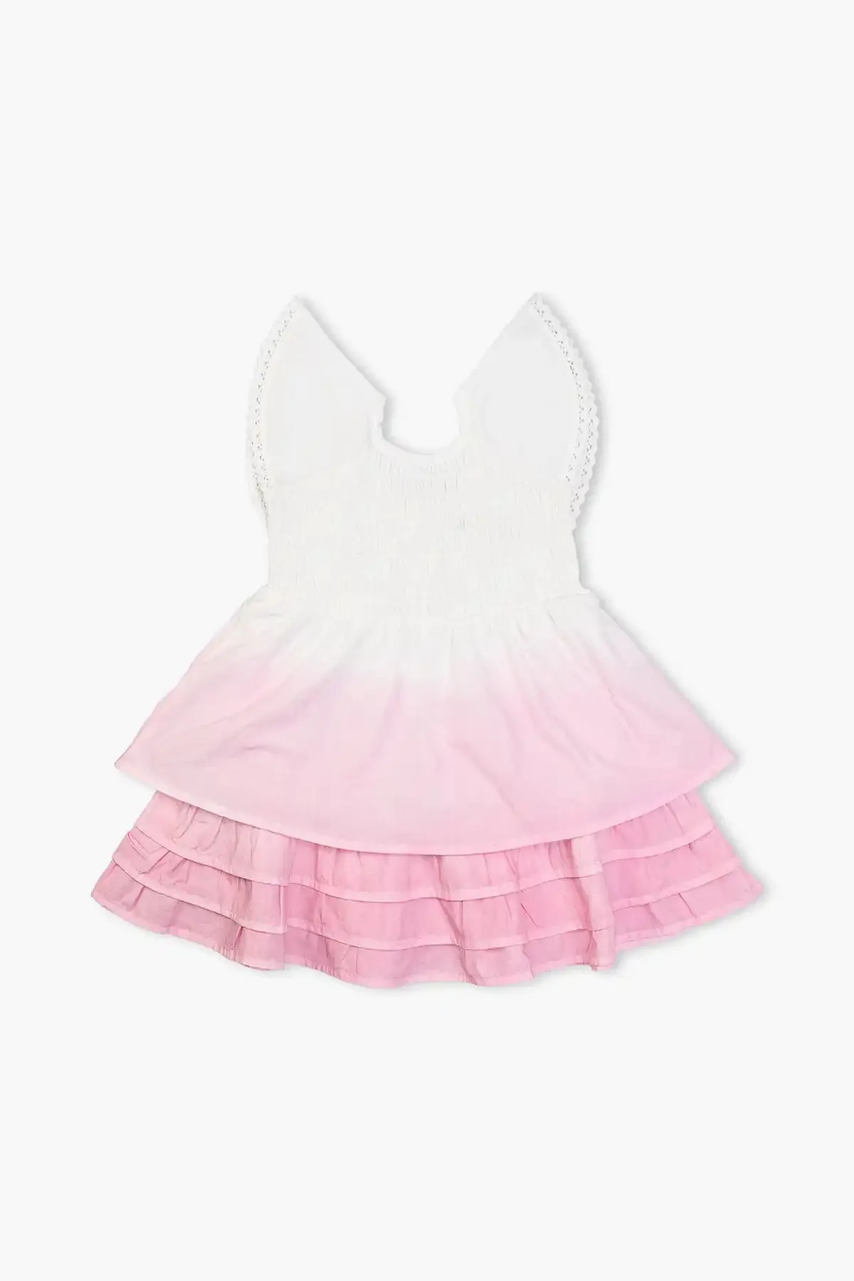 SALE - Smocked Ruffle Dress_Pink   White Ombre