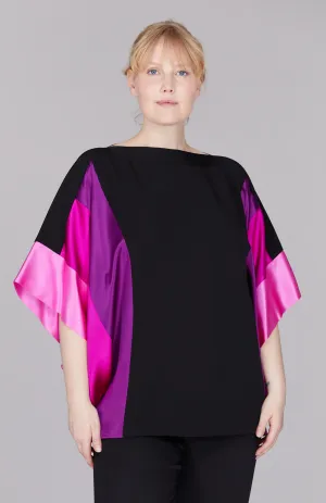 Silk Tunic w/Contrast Satin Bands