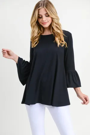 Simple Bell Sleeve Flowy Tunic Top