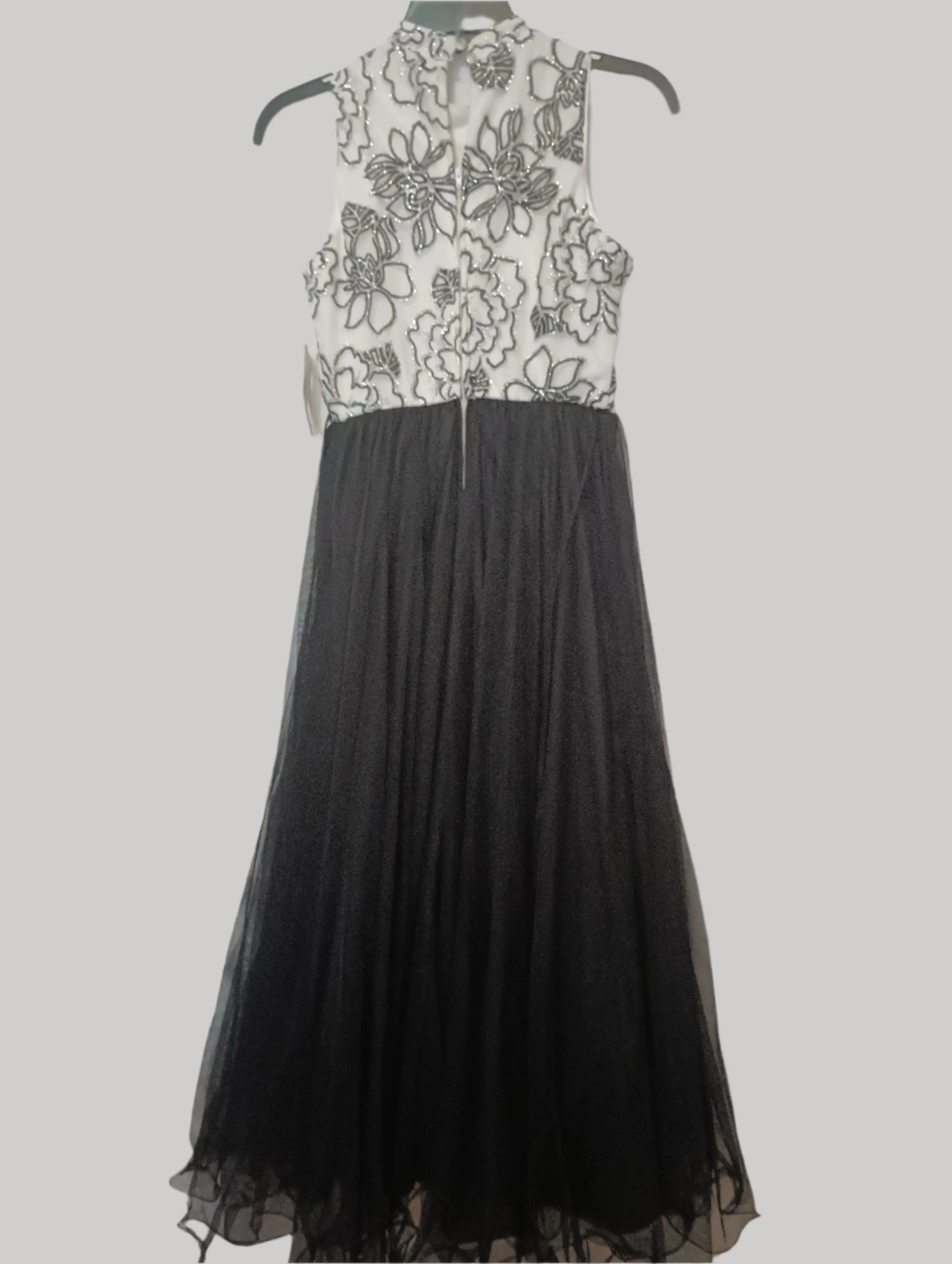 SPEECHLESS Girls Ivory/Black Sleeveless Party Dress with glitter and lace Size 16