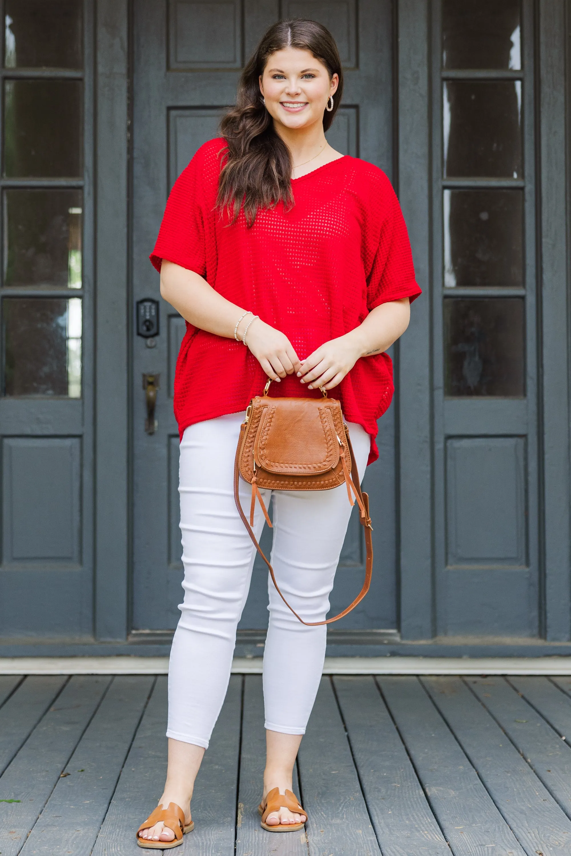 Take Care Of Me Dolman Tunic, Red