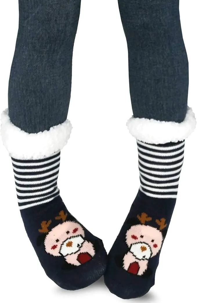 TeeHee Socks Women's Double Layered Polyester Assorted Crew 3-Pack (R1298)