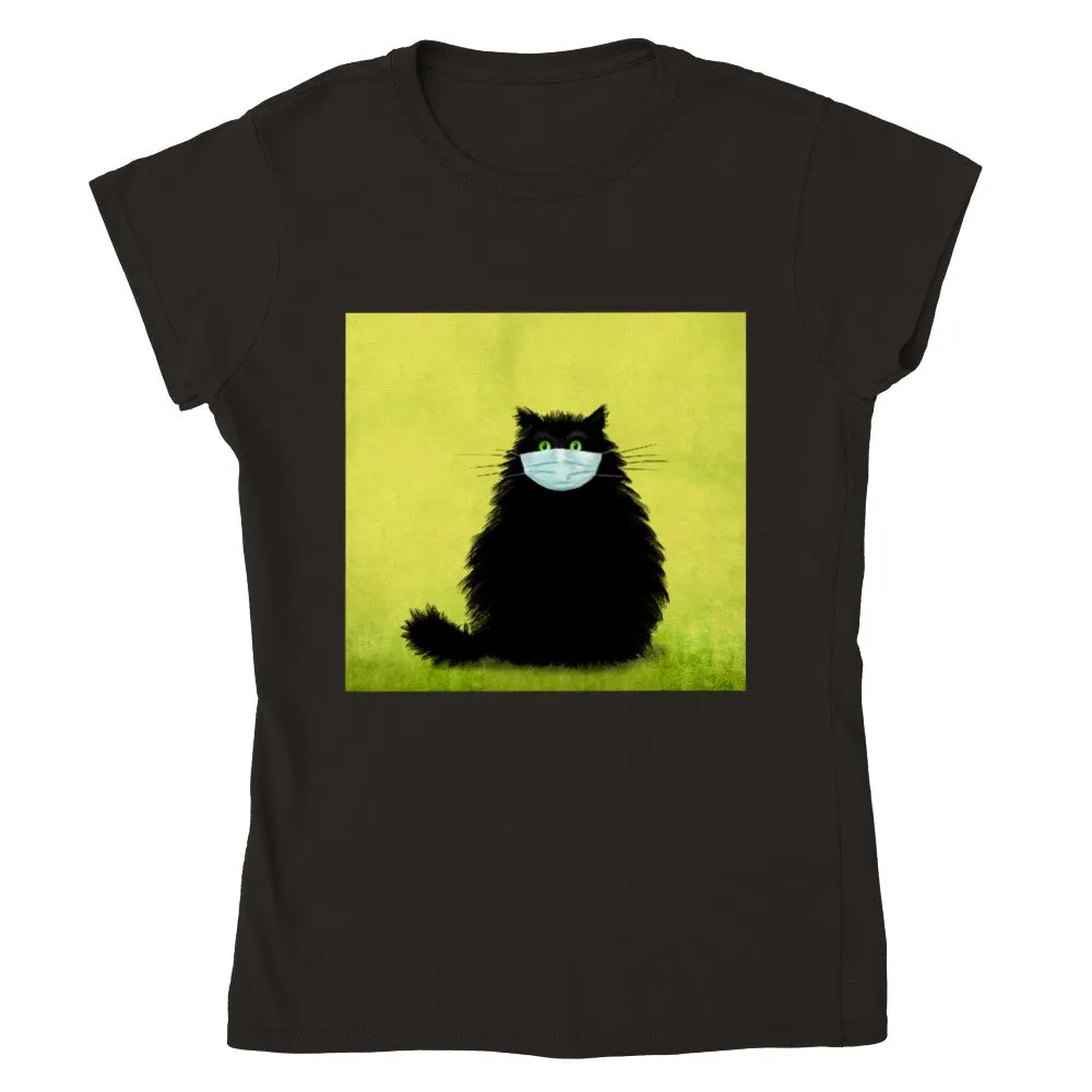 The Masketeer Cute Cat T-shirt, Black Cat Shirt