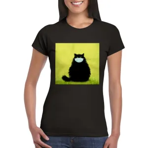 The Masketeer Cute Cat T-shirt, Black Cat Shirt