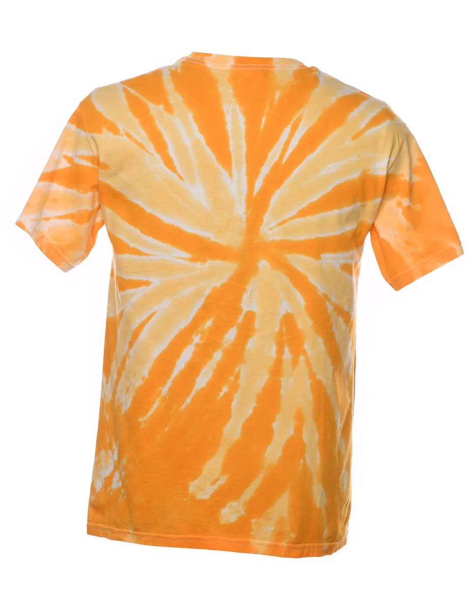 Tie Dye Yellow & Orange Jimmy B's Printed T-shirt - M