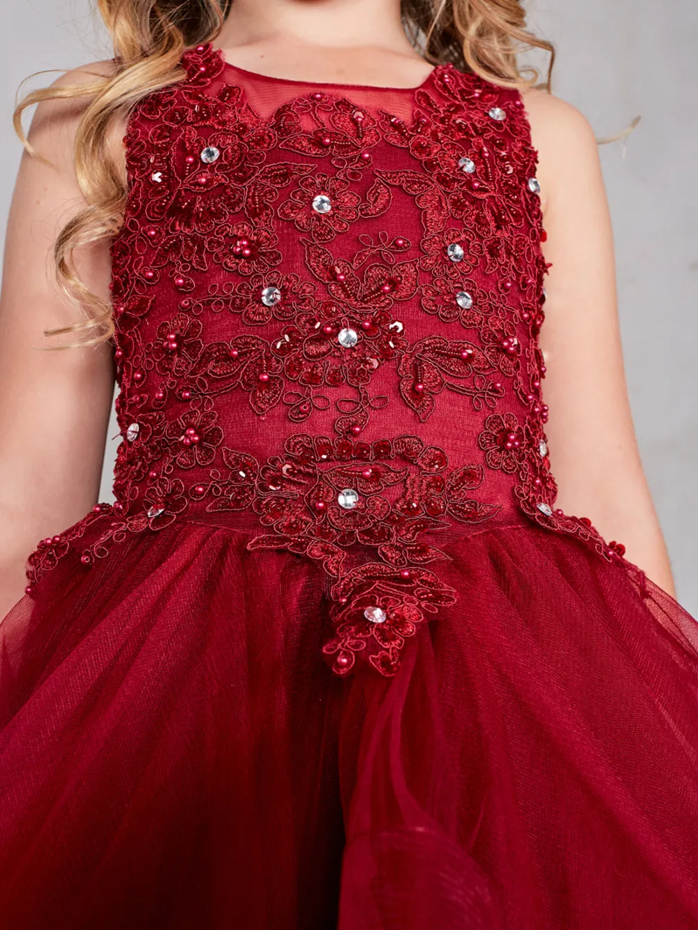 TK7018 Burgundy Princess Dress  (2-18 years)