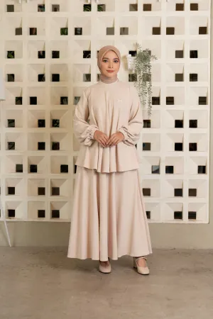 Tyra Blouse & Skirt Set Butter Cream