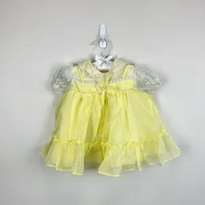 Vintage Yellow Ruffle Lace Daisy Dress 18 Months