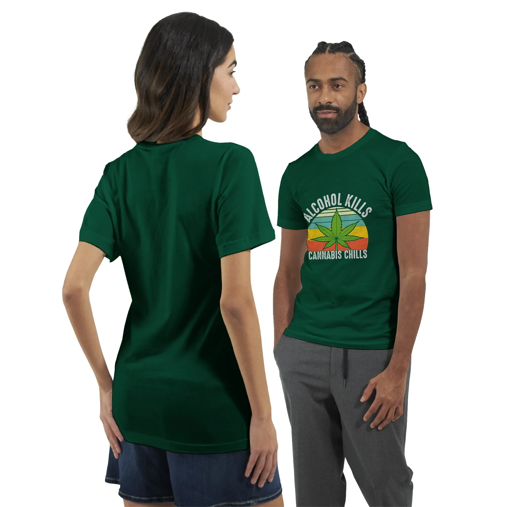 Weed T-shirt - Alcohol Kills, Cannabis Chills - Premium Unisex Crewneck T-shirt