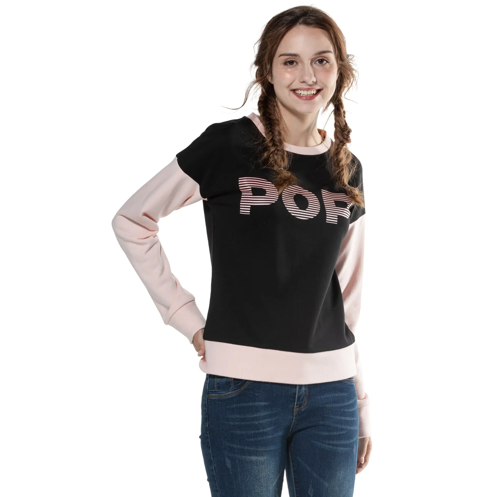 Women's Drop Shoulder Top S M L XL White-Black and Black-Pink